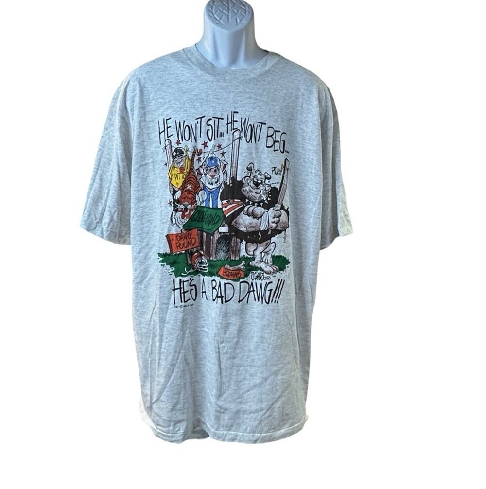 Vintage 1990 Cleveland Browns Dawg Pound Bad Dawg T Shirt XL USA NFL READ